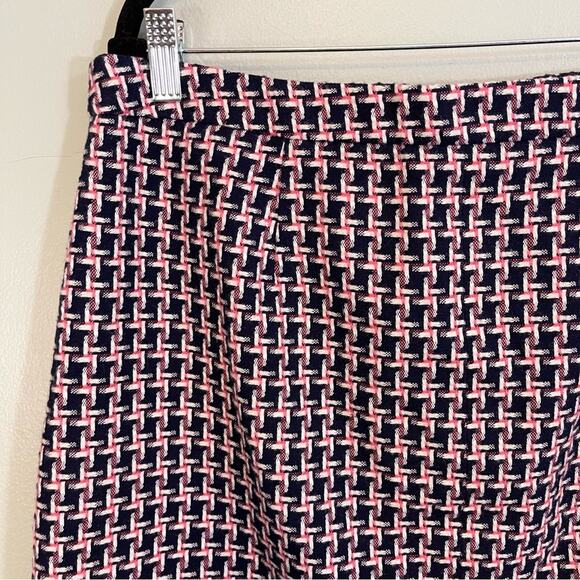 Loft Houndstooth Lined Midi Length Wrap A-Line Preppy Skirt Multicolor Size 14 - Picture 6 of 10